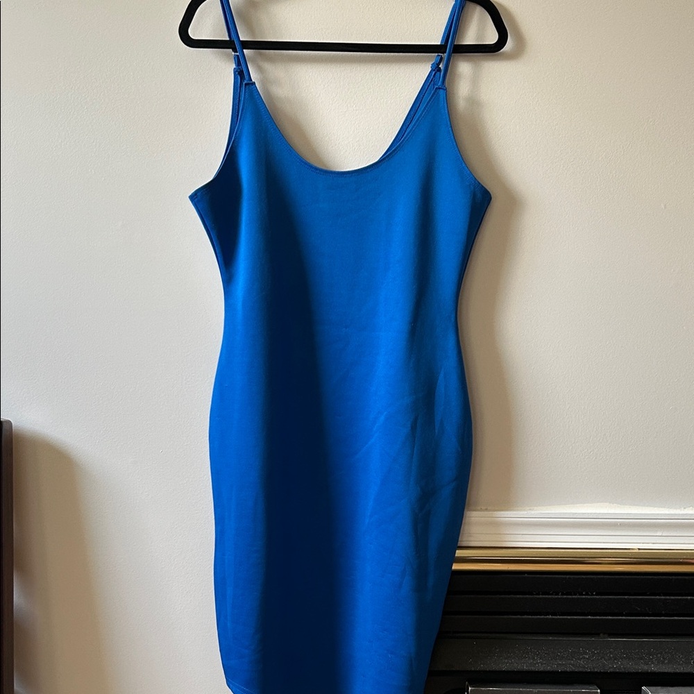Revamped Vibrant Blue Mini Dress
